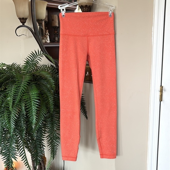 Lululemon Wunder Under Train High Rise Leggings Crunch Warm Coral Workout Tights - Picture 2 of 15